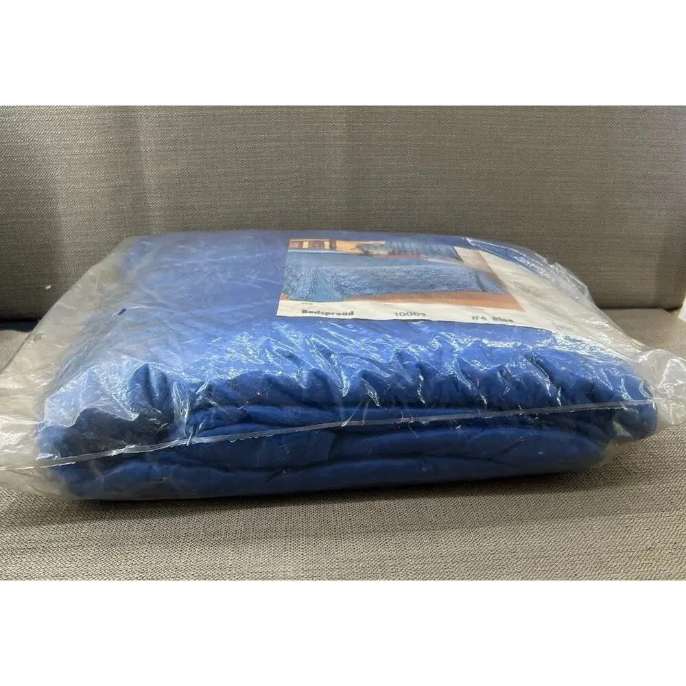 VTG Sears Quilted Bedspread Blue Twin 80”X 110” Made In USA Sutton Ensemble